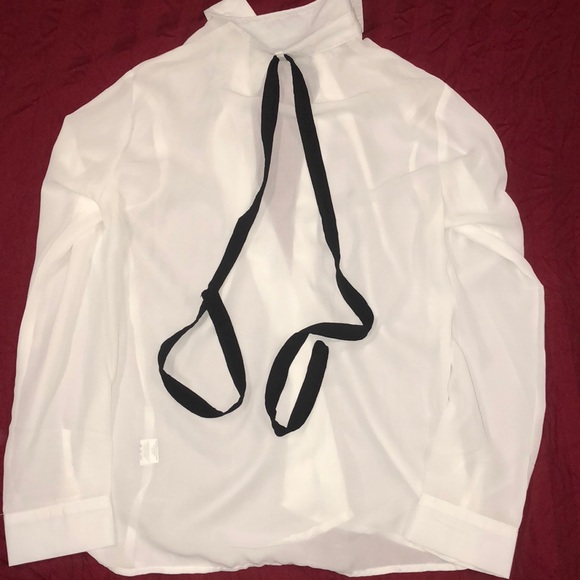 Sheer White Blouse NWOT - Picture 6 of 8